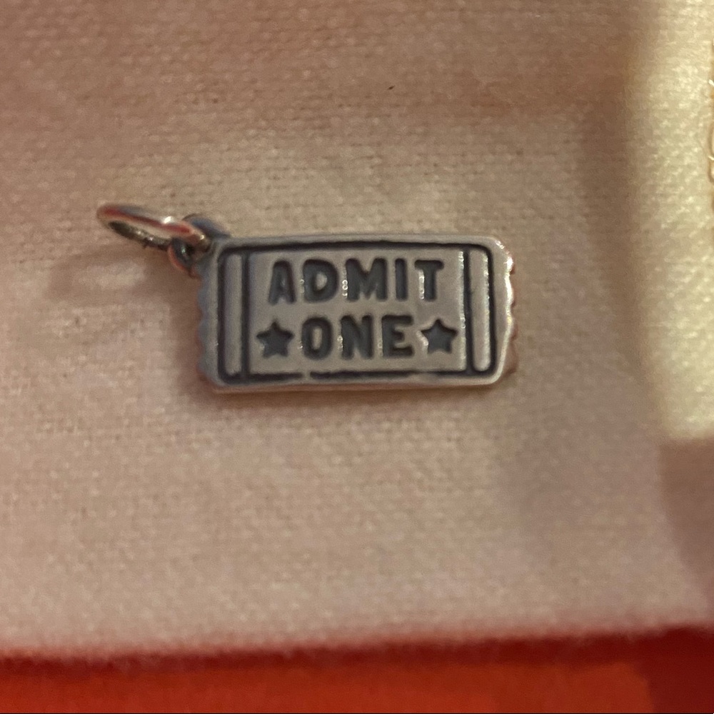 COPY - James Avery Admit One retired ticket charm.